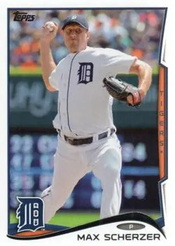 Max Scherzer baseball card with original gloss from 2014 Topps Tigers series