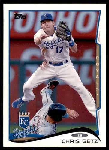 Chris Getz baseball card with original gloss from 2014 Topps #298 NM-MT Royals