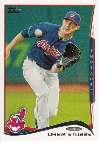 2014 Topps Drew Stubbs baseball card with original gloss from Indians team collection