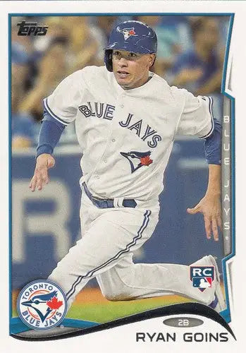 Original gloss Ryan Goins rookie Blue Jays baseball card from 2014 Topps #319