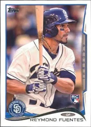 Reymond Fuentes rookie Padres baseball card from 2014 Topps with original gloss