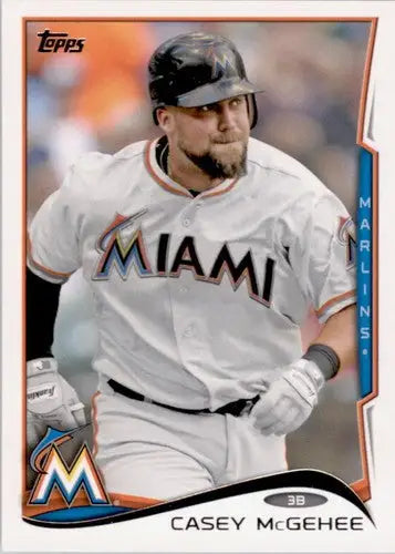 2014 Topps Casey McGehee baseball card with original gloss, NM-MT Marlins ID 2801