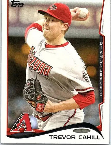 2014 Topps Trevor Cahill baseball card with original gloss from Diamondbacks collection