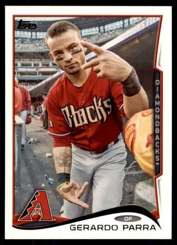 Gerardo Parra baseball card with original gloss from 2014 Topps Diamondbacks ID 18790
