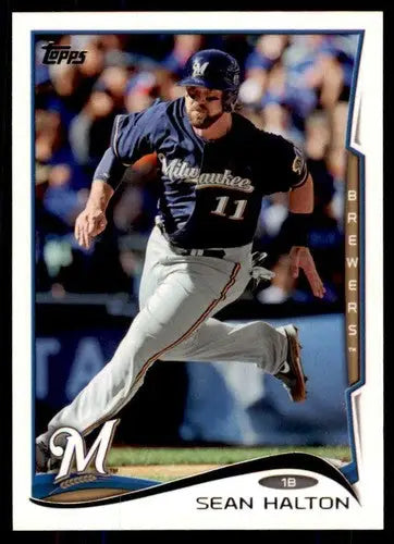 2014 Topps Sean Halton baseball card with original gloss featuring Brewers player Simply Sandoval