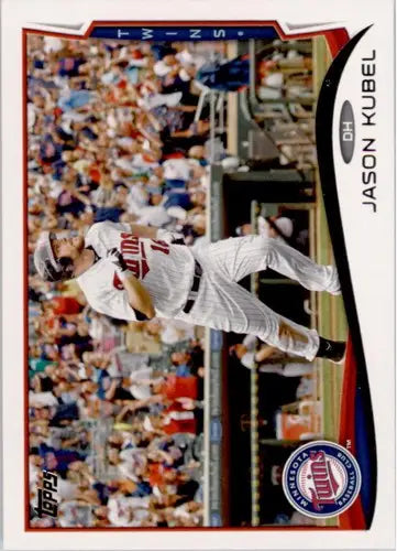 2014 Topps Jason Kubel baseball card with original gloss from Twins collection