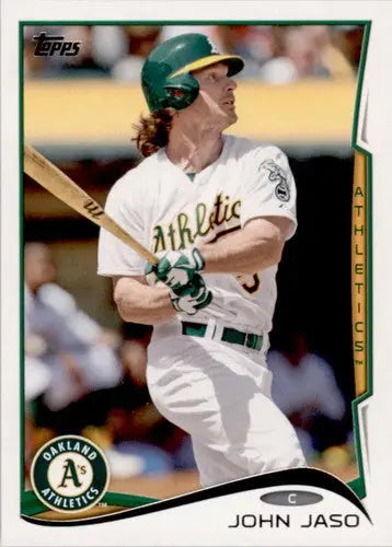 Baseball card of John Jaso with original gloss from 2014 Topps #407 NM-MT