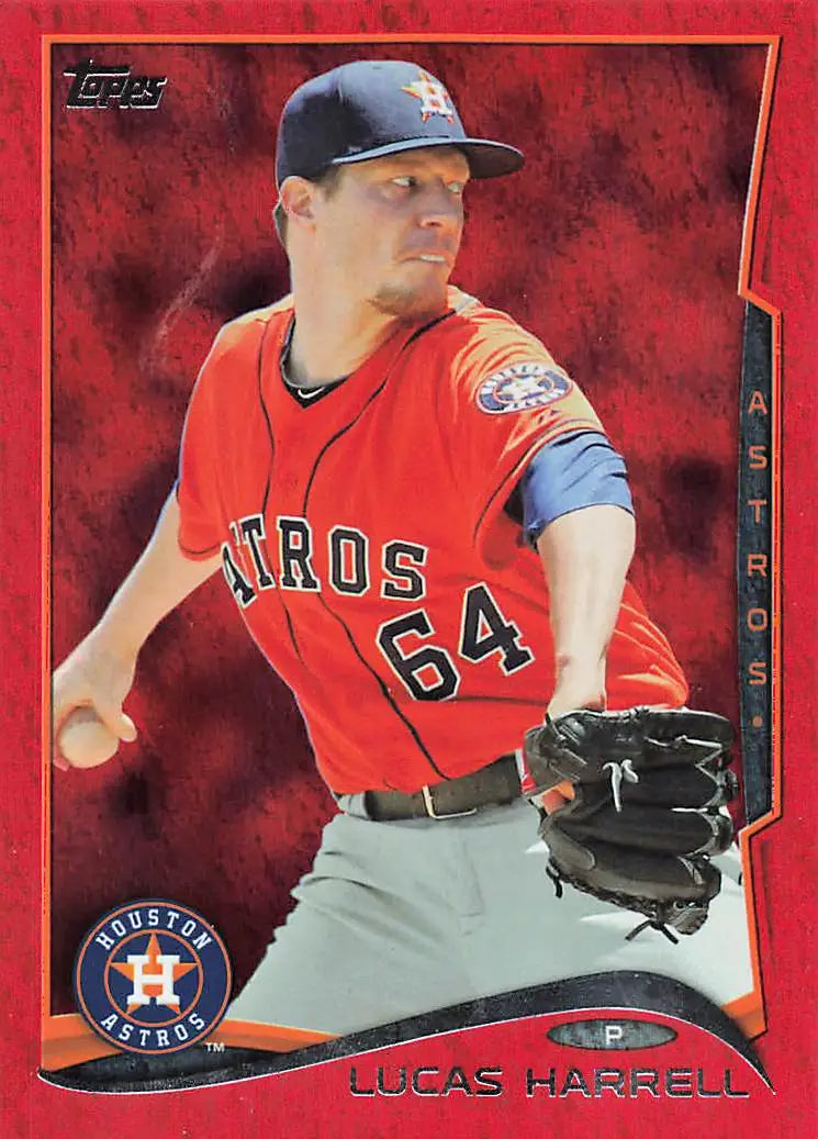 2014 Topps #419 Lucas Harrell Red Foil - Baseball Card Single