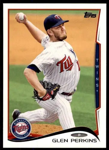 2014 Topps Glen Perkins baseball card with original gloss featuring Twins player