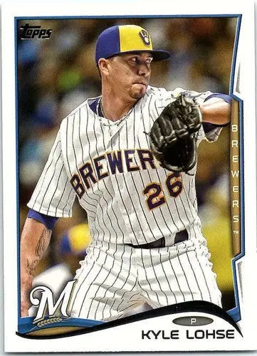 Original gloss Kyle Lohse baseball card from 2014 Topps #51 Kyle Lohse NM-MT Brewers