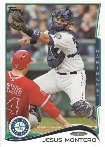 Baseball card featuring Jesus Montero with original gloss, 2014 Topps NM-MT Mariners