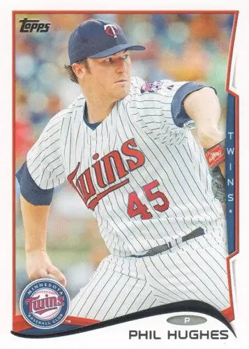 2014 Topps Phil Hughes baseball card with original gloss Twins ID 2810