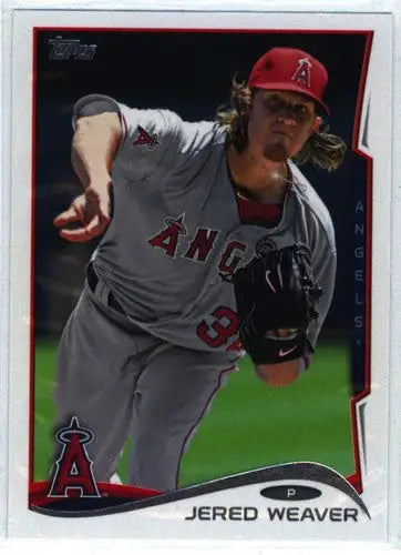 Original gloss Jered Weaver baseball card 2014 Topps #548 Jered Weaver NM-MT Angels