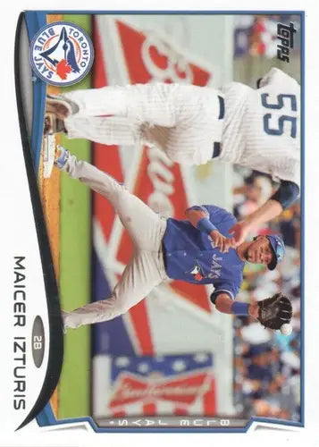Original gloss baseball card of Maicer Izturis NM-MT from 2014 Topps Blue Jays