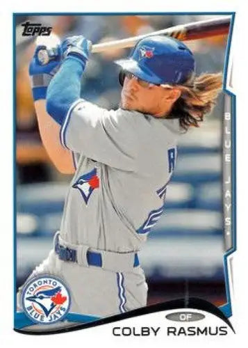 Original gloss Colby Rasmus baseball card from 2014 Topps Blue Jays series