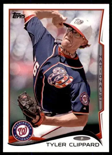Tyler Clippard baseball card with original gloss from 2014 Topps NM Near Mint Nationals