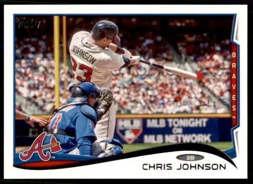 Original gloss Chris Johnson baseball card 2014 Topps NM-MT Braves ID 19313