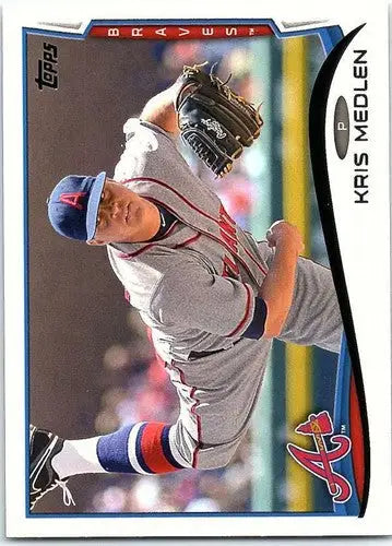 Original gloss Kris Medlen NM-MT baseball card from 2014 Topps #66 Braves