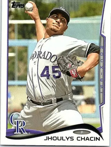 Original gloss Jhoulys Chacin baseball card 2014 Topps NM-MT Rockies ID 5562