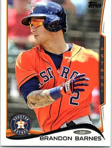 Brandon Barnes baseball card with original gloss, 2014 Topps NM-MT Astros card