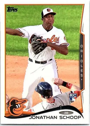 2014 Topps Jonathan Schoop NM-MT rookie baseball card with original gloss Orioles ID 18643