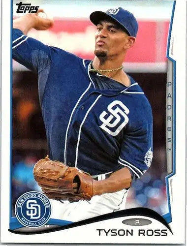 Original gloss Tyson Ross baseball card from 2014 Topps #87 Padres featuring Simply Sandoval