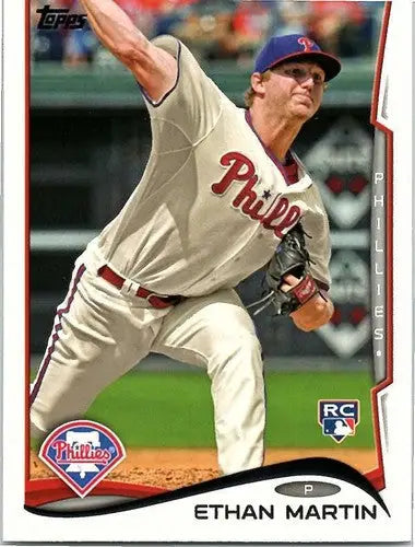 Ethan Martin baseball card from 2014 Topps rookie Phillies collection with original gloss
