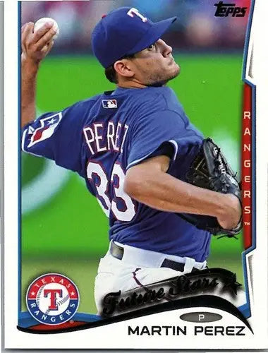 Martin Perez baseball card with original gloss from 2014 Topps #92 Rangers NM-MT