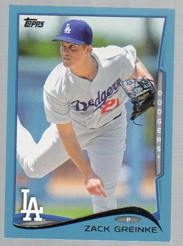 2014 Topps Blue Border Zack Greinke baseball card Los Angeles Dodgers NM-MT