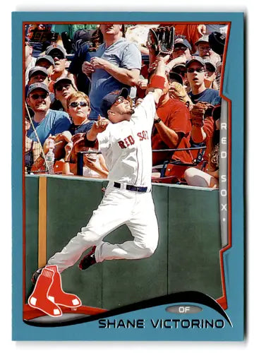 2014 Topps Blue Border Shane Victorino baseball card with original gloss in topps blue style