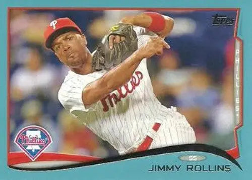 Jimmy Rollins baseball card with original gloss from 2014 Topps Blue Border series