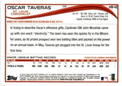 2014 Topps Chrome Update #MB-42 Oscar Taveras - Baseball Card Single