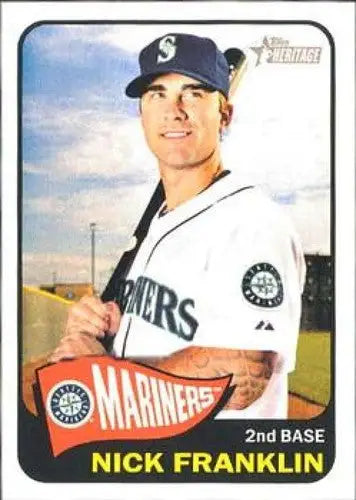 Original gloss Nick Franklin NMMT baseball card from 2014 Topps Heritage collection