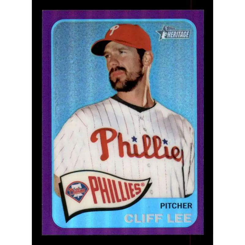 2014 Topps Heritage Chrome Refractor Purple #THC-20 Cliff Lee NM-MT Philadelphia Phillies Baseball Card - Baseball Card