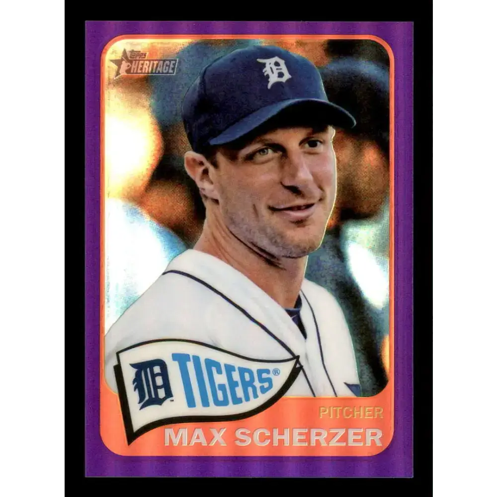 2014 Topps Heritage Chrome Refractor Purple #THC-493 Max Scherzer NM-MT Detroit Tigers Baseball Card - Baseball Card