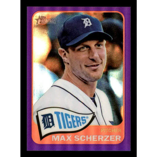 2014 Topps Heritage Chrome Refractor Purple #THC-493 Max Scherzer NM-MT Detroit Tigers Baseball Card - Baseball Card