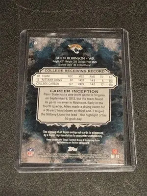 2014 Topps Inception #8 Allen Robinson Rookie Autographs - Football Card Single