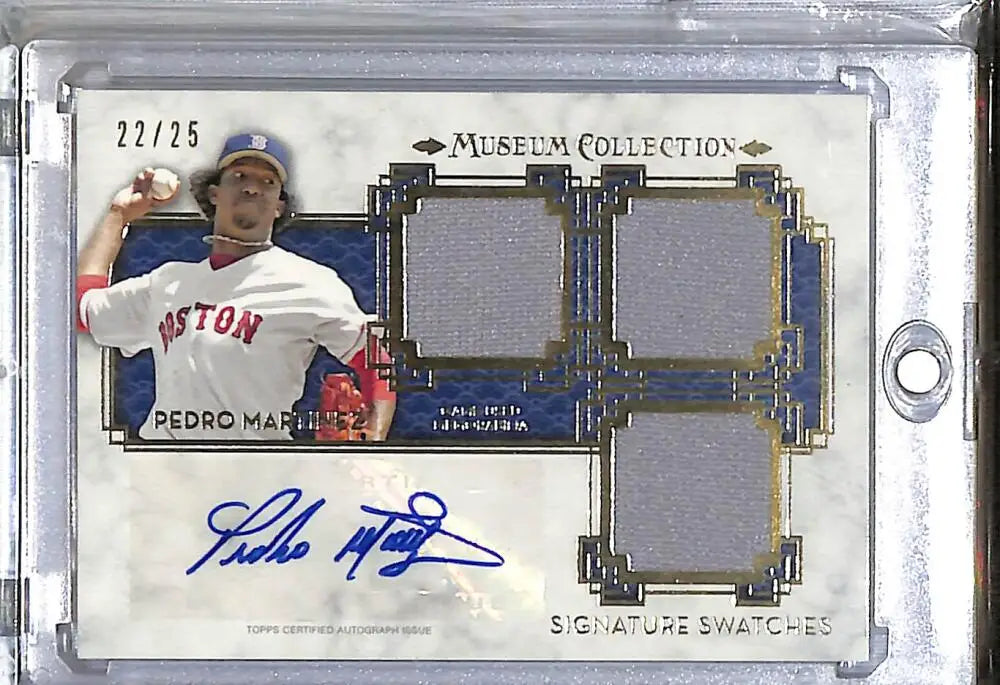 2014 Topps Museum Collection Swatches #SST-PMZ Pedro Martinez NM-MT MEM Auto 22/25 Boston Red Sox