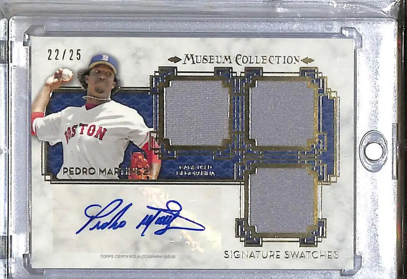 2014 Topps Museum Collection Swatches #SST-PMZ Pedro Martinez NM-MT MEM Auto 22/25 Boston Red Sox