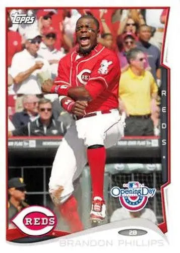 2014 Topps Opening Day Brandon Phillips baseball card with original gloss Reds NMMT