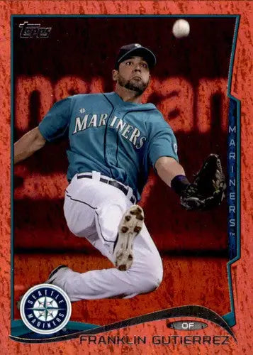Original gloss Franklin Gutierrez baseball card from 2014 Topps Red Foil Mariners