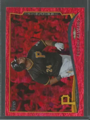 2014 Topps Red Foil Pedro Alvarez Pirates baseball card showcasing collectible sports memorabilia