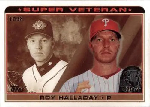 Original gloss Roy Halladay baseball card from Topps Super Veterans series