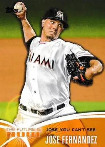 Original gloss of jose fernandez pitching in 2014 Topps The Future Is Now FN-22 Marlins