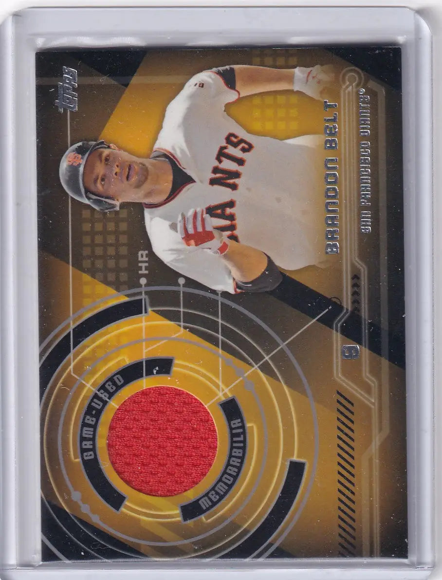 2014 Topps Trajectory Relic #TR-BBE Brandon Belt - San Francisco Giants - Baseball Card Single