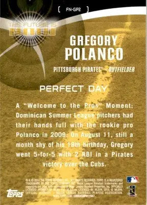 2014 Topps Update #FN-GP2 Gregory Polanco The Future is Now - Baseball Card Single