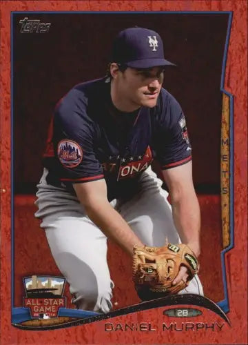 Daniel Murphy baseball card from 2014 Topps Update Red Hot Foil series