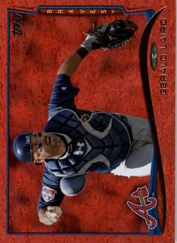 Baseball card of Gerald Laird from 2014 Topps Update Red Hot Foil series
