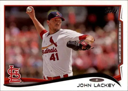 Original gloss Topps Update John Lackey baseball card from 2014 Topps Update series