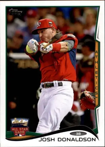 Original gloss 2014 Topps Update Josh Donaldson baseball card featuring Athletics player